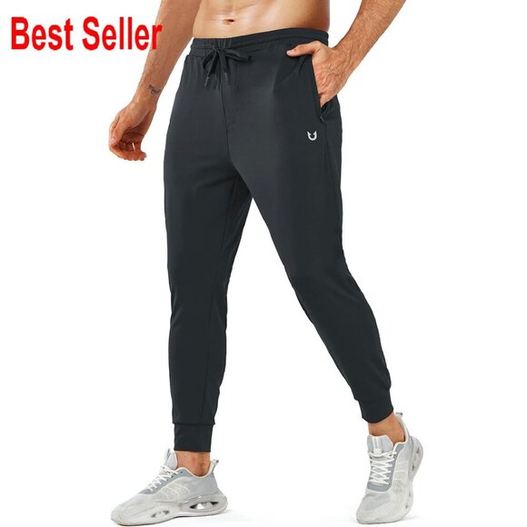 Lightweight Joggers with Zipper Pockets Athletic Running Workout Track Pants